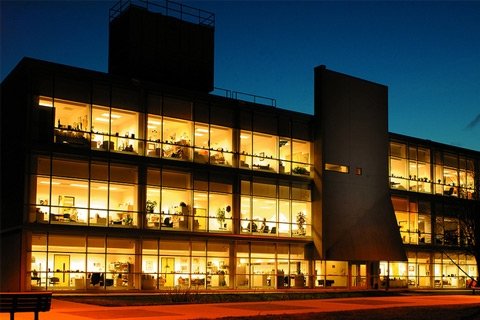 Rowan building at night