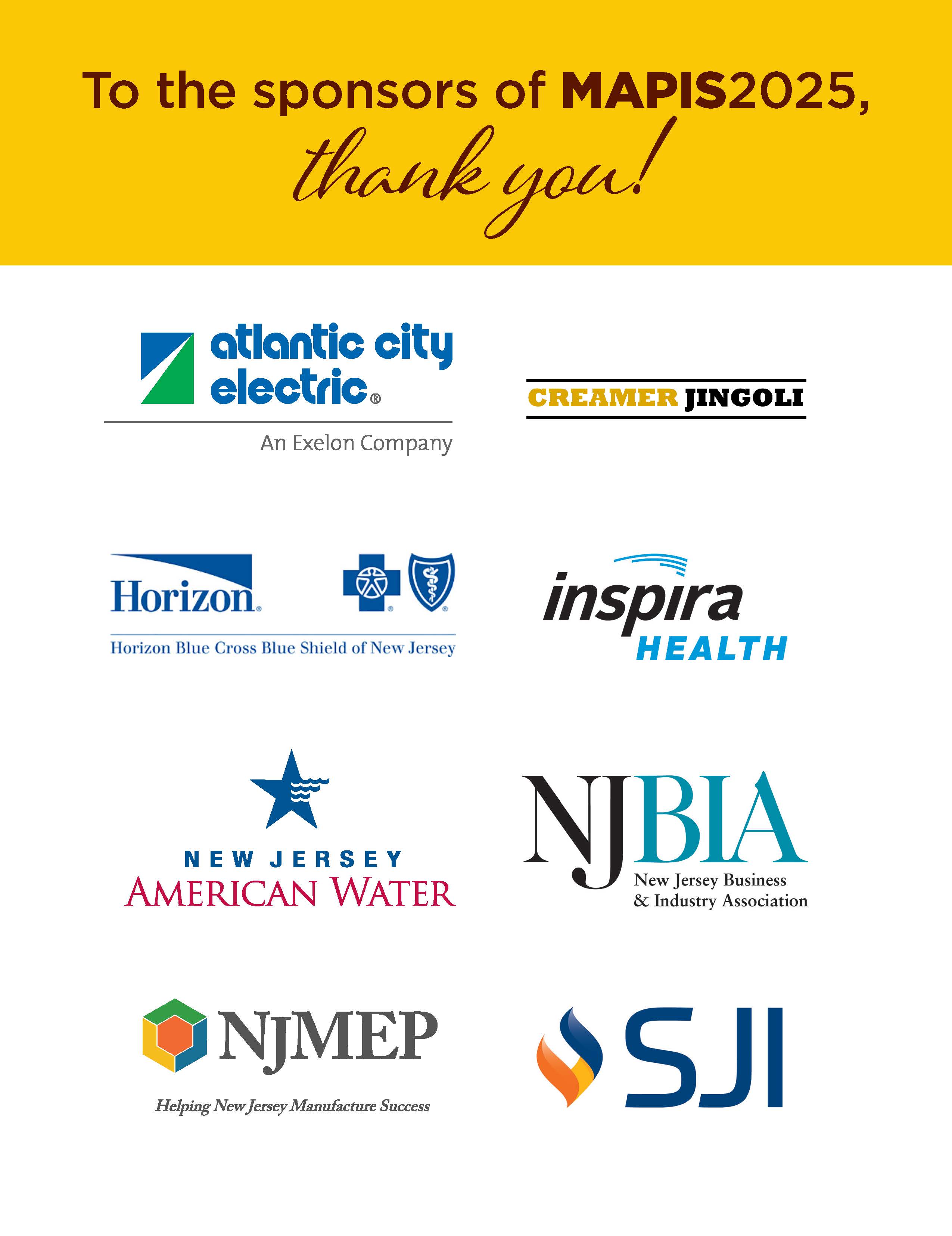 Sponsors for MAPIS2025 at Rowan University
