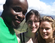 (L to R) Omar Bird and Noreen Kohl with Sociology professor Dr. Sandy Joy in Hawaii 